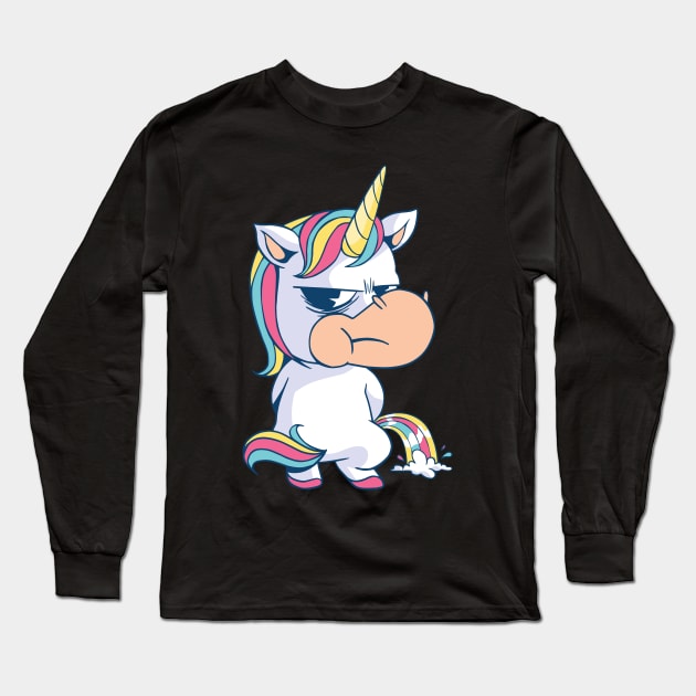 Unicorn Pee A Rainbow Long Sleeve T-Shirt by JFDesign123